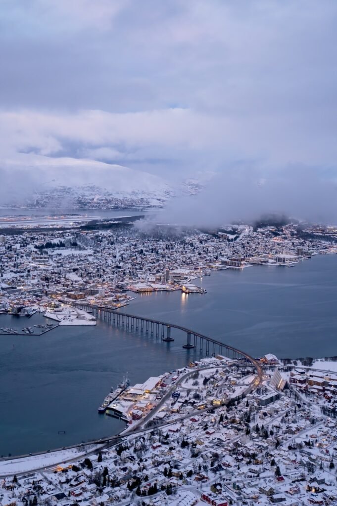 aerial view to the city of tromso in winter e1622969395287