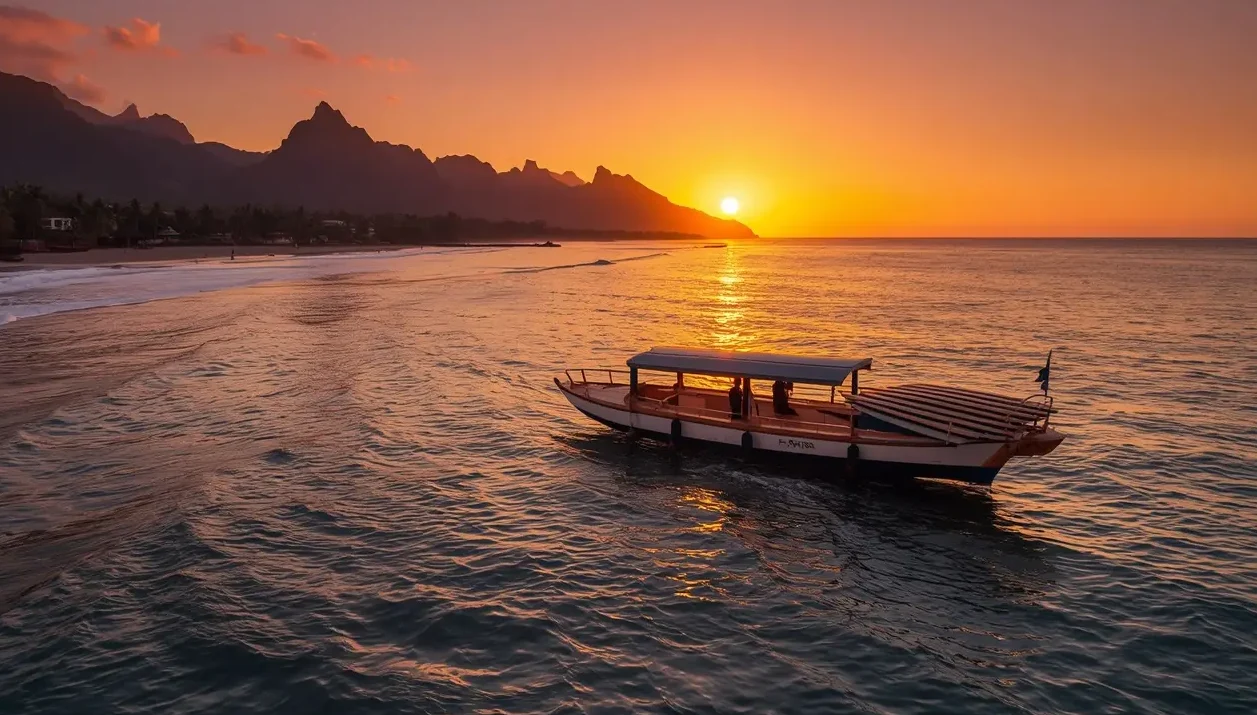 Large luxury superyacht cruising in blue ocean waters off the coast of Bali, captured by professional drone videography.